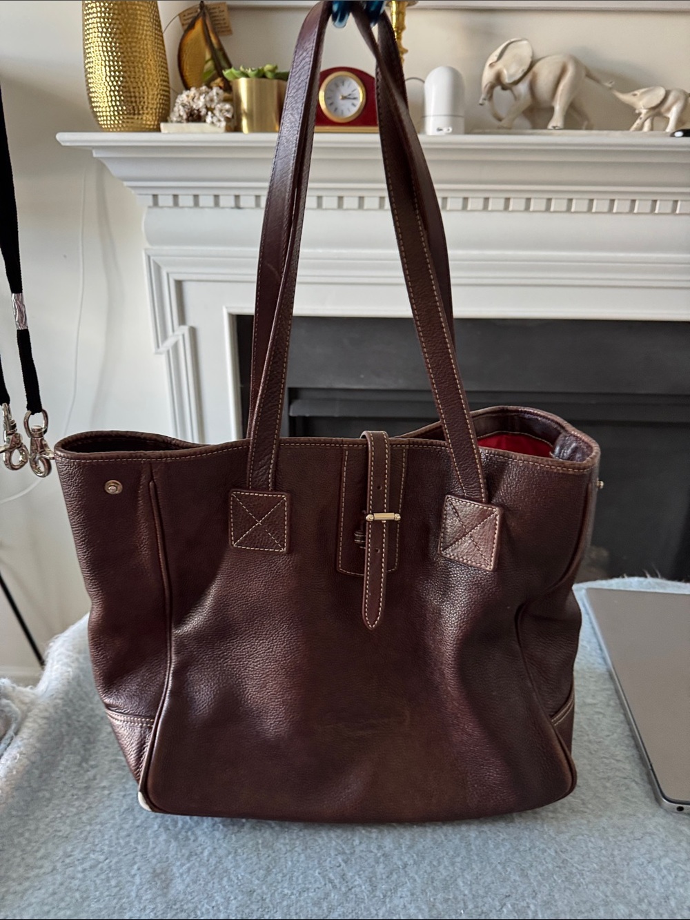 Dooney & Bourke All-Weather Leather Florentine Buckle-Tab Tote featuring